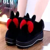 Slipper Winter Women Женщины дома пушистые тапочки Краткие мягкие плюшевые слайды Домашние кроличьи уши теплые платформу туфли пары закрытые хлопок 221121