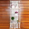 Tapestries Macrame Wall Hanging Shelf Boho 3Tier Handmade Plant Shelves For Decorative Bohemian Floating Room Storage Shelving