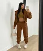 Kadınlar İki Parçalı Pantolon Tiamo 3 Set Kıyafetler Moda Düz Renk Peluş Kapüşonlu Sweater Harun Sports Rahat Takas Toptan Damla 221121