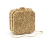 designer bag DGPEAFOWL Ladies Party Box Bags Clutch Dazzling Crystal Evening Wedding Bridal Minaudiere HandbagsFrame Chain Women Bag