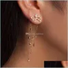 Dangle Lustre Cristal Étoile Gland Boucles D'oreilles Cristal Oreille Manchette Femmes Mode Bijoux Cadeau Drop Delivery Dhjf3