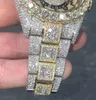 2023K0ML Wristwatches 2022 Mosang Stone Diamond Watch Personalização pode passar no TT do movimento mecânico automático masculino