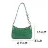 Kvällspåsar retro mönster axelväska för kvinnor pu läder franska underarm lyx modedesign handväska lady purse 221119