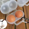 Garrafas de armazenamento Caixa de ovo limpo delicada 2 titulares de dispensadores de girds Caso refrigerador de piqueniques de acampamento crise mais portátil
