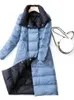 Piumino da donna Parka invernale Donna Parka Double Face Giacca lunga Dolcevita Anatra bianca Monopetto Capispalla caldo 221121