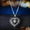 Pendentif Colliers Cristal Diamant Coeur Collier Pendentif Romantique Creux Amour Femmes Colliers De Mariage Bijoux De Mode Cadeau Drop Deli Dhqon