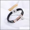 Bangle Stainless Steel Buckle Bracelet Bangle Cuff Sile Wristband For Women Men Fashion Jewelry Drop Delivery Bracelets Dhcuj