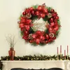 Decorative Flowers Christmas Artificial Wreath Front Door Wreaths Pine Cones Berries Rustic PreLit