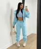 Womens Two Piece Pants TIAMO 3 Sets Outfits Fashion Solid Color Plush Hooded Sweater Harun Sports Casual Suit Wholesale Drop 221121