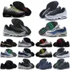 Sapatos casuais OG Triple Black White Worldwide Seahawks Neon 95s Laser Fuchsia Red Orbit Bred Aqua Masculino Feminino Esportes