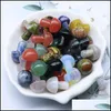 Pierres précieuses en vrac naturelles 20 mm 7 chakras, décoration de champignons, artisanat en pierre colorée pour décoration de jardin, livraison directe de bijoux Dhcm0