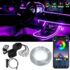 Wnętrze samochodu Neon RGB LED LED LIGET 4 5 6 W 1 Bluetooth App Control Light