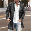 Giacche da uomo Soprabito da uomo Scozzese Collo monopetto con risvolto Maniche lunghe Cappotto da giacca sottile di media lunghezza Abbigliamento maschile Streetwear 221121