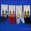Dangle Chandelier Gold Leaf Feather Tassel Earrings Dangle Ear Cuffs Chandelier For Women Fashion Jewelry Drop Delivery Dhlru