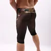 Men's Sleepwear Summer Men Sleep Bottoms Ice Silky Pajama Pants Casual Sexy Bottom Tight Short Underwear Homewear Pajamas