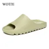 Unisex sommar glider andningsbara vatten strand sandal tofflor lätta fisk mun män tofflor benvit plus storlek 3446 J220716