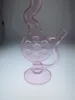 Glass Hookah Swiss Bong med transparent rosa färg 18mm fog 18 tum ren hög mängd