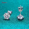 Stud Smyoue Certified 2CT D Color Studs Oorbellen voor vrouwen Witgoud S925 Sterling Silver Brilliant Lab Diamond Earring 221119