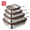 Geschirr Sets 304 Edelstahl Lunch Box Haushalt Bento Kühlschrank Frische-halten Mikrowelle Heizung Dichtung Container Lunchbox