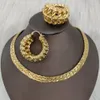 Hochzeit Schmuck Sets Dubai Gold Farbe für Frauen Punk Kette Halskette und Ohrringe 2PCS Afrikanische Hochzeiten Party Braut Geschenke 221119