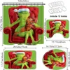 Der Grinch gestohlen Weihnachten wasserdichte Duschvorhang Teppich Decktoilette Badematte 4 St￼ck Set 3D -Druck Badezimmer Dekor 201128211t