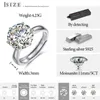 Solitaire Ring 055CT 925 Sterling Silver Classic Style Diamond Jewelry Wedding Party Anniversary Verstelbare maat 221119