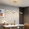 Pendants lampes intelligentes Home Alexa Lights LED modernes pour manger du salon Cuisine Gold / Chrome plaqué la lampe