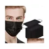 Designer Masks 50Pc Black Face Mouth Protective Mask Disposable Filter Earloop Non Woven Masks In Stock Drop Delivery Home Garden Ho Dh0Nm