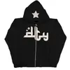 Mens Hoodies Sweatshirts Yelekler Y2K MEYSEL Moda Yıldız Grafikleri Baskı Kapşonlu Spor Ceket Gotik Grunge Büyük boyutlu Kadınlar Zip Ceket 221121