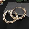 Hoop Earrings Punk Metal Thick Chain Round 90mm Big For Women Statement Acrylic Gradient Mixed Color Fashion Jewelry