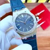 Relógios masculinos de capota de novo 115510 15510 ou mostrador azul 41mm automático transparente mecânico 18k Rose Gold Leather Strap Bands Mens Wristwatches