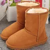 Classique AUS pantoufles chaudes peau de chèvre en peau de mouton bottes de neige tan noir gris rose homme femmes pantoufles bottes garder au chaud chaussures taille 22-35