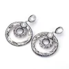 Dangle Earrings Hollow Round Square Real Grey Snake Leather Pave Freshwater Pearl Rhinestone Pendant Charms For Women