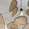 Chandeliers Modern Living Room Chandelier Dining Leaf Grid Rural Hand Made Rattan Art Screen Lamp E27 Bedroom Home Decor 110V 240V