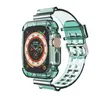 Умные ремни Прозрачный непрерывный тип защитный корпус TPU Стрекает Sport Band Fit Iwatch Series 8 Ultra 7 6 SE 5 4 3 для Apple Watch 38/41 44/45 мм браслета.