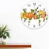 Relojes de pared Acción de Gracias Otoño Calabaza Verduras Reloj blanco Diseño moderno Decoración de la sala Reloj silencioso Decoración del hogar