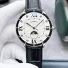 Качественные мужские часы Black Dial Moon Phase Автоматические механические наручные часы из нержавеющей стали Man Sports Watch Montre de Luxe Rejoles