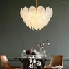 Chandeliers Postmodern Light Luxury Glass Leaf Led For Living Room Bedroom Restaurant El Art Hanging Lighting Fixtures