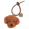 Keychains Lanyards Creative Cute Teddy Dog Sile Keychain Love Curly Animal Student Bag Pendant Car Keyring paar sieraden Accessoires Key Ring T220909ug