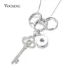 10pcs Wholl Key Charms Snap Jewelry Naszyjnik z 80 cm łańcucha ze stali nierdzewnej pasuje 18 mm Gingersnaps Y1130256F5552498