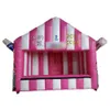 Pink white inflatable concession tent Customized outdoor events Air blown candy floss booth carnival ice cream house for promotion and advertising