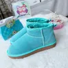 Tasarımcı Snow Boots Kadın patik klasik Aus yeni süper mini kar bot ayak bileği kısa yay kürk antilop için kahverengi kestane bowtie lüksler moda tazz terlik