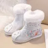 Botas Zapatos Niñas Talla 6 Cálido Algodón Bordado Estilo Nacional Rain Toddler Light up 221121