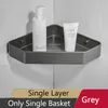 Étagères de salle de bain étagère coin espace aluminium Triangle panier salle de douche support de rangement mural noir/mat/gris 221121