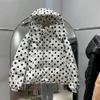 Polca de parques feminina Polka Dots Casaco feminino Winter Grosso com capuz de moda com capuz branco coreano 221121