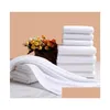 Serviette blanche serviette El serviettes doux tissu en microfibre nettoyage du visage salle de bain main cheveux bain livraison directe textiles de jardin Dhsvt