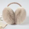 Beralar Yetişkin Çocuklar Klasik Kulak Kapağı Kış Peluş Peluş Bulanık Sahte Kürk Sıcak Büyük Earmuff Torbası Saf Renk İmitasyonu