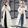 Doudoune d'hiver pour femmes Veste matelassée en coton Longueur au genou allongée Version coréenne