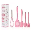 5pcs/lot Silicone Cooking Tool Sets Includes Small Brush Scraper Large Scraper Egg Beater Spatula for Baking and Mixing Wholesale P1121