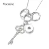 10pcs Whole Key Charms Snap Jewelry Necklace With 80CM Stainless steel Chain fits 18mm GingerSnaps Y1130256f7573678